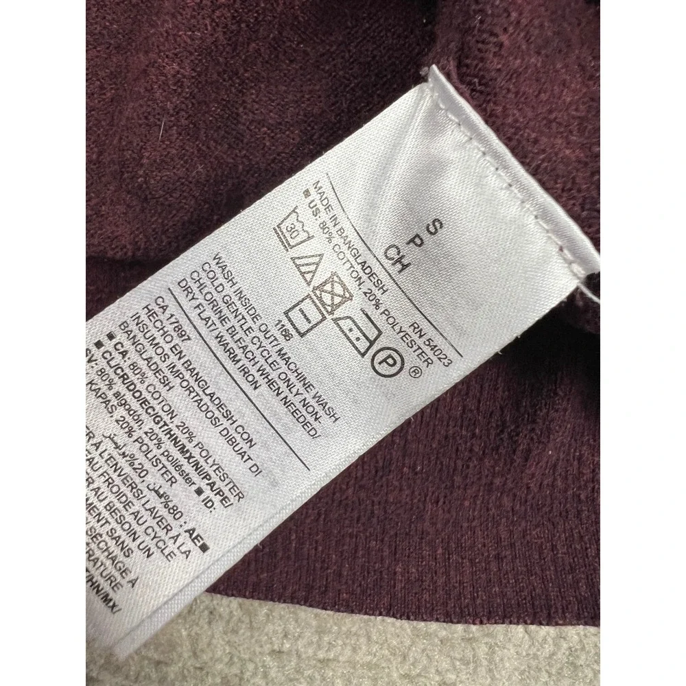 Old Navy Sweater Mens‎ Small Burgundy Crew Neck Cotton Blend Heathered Classic
